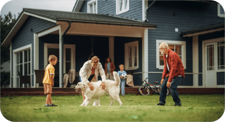 grandparents playing with grandchildren