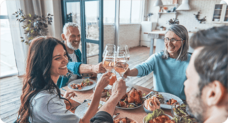 family having dinner